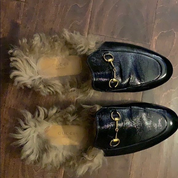 gucci princetown patent leather mules